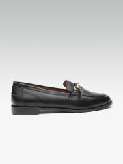 Carlton London Women Black Leather Loafers