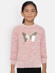 Wingsfield Girls Pink Embellished Sweater