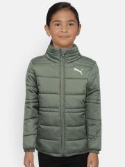 Puma Girls Green Solid Padded Jacket