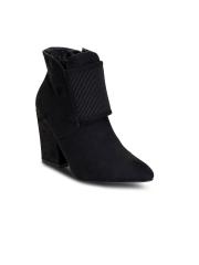 Get Glamr Women Black Solid Heeled Boots