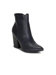 Get Glamr Women Black Solid Heeled Boots