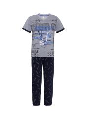 Punkster Boys Grey Printed Night suit