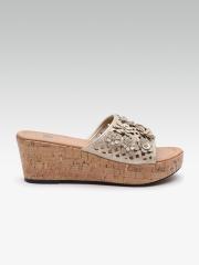 Carlton London Women Gold-Toned Solid Wedges