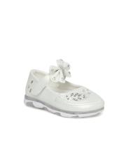 Kittens Girls White Embellished Ballerinas