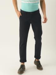 Allen Solly Men Navy Blue Smart Slim Fit Solid Regular Trousers