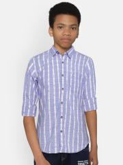 Lee Cooper Boys Blue Printed Casual Shirt