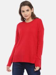 GAP Women Red Solid Pullover Sweater