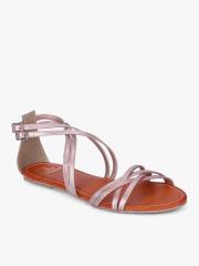 Carlton London Women Rose Gold-Toned Solid Open Toe Flats