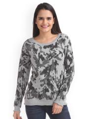 Aeropostale Women Grey Printed Sweater