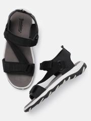 Roadster Men Black Solid Sports Sandals