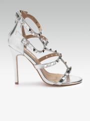 ELLE Women Silver-Toned Embellished Gladiators