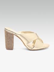 ELLE Women Gold-Toned Solid Heels