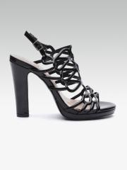 ELLE Women Black Cut-Out Stilettos