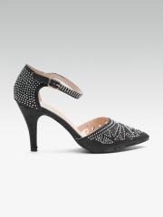 ELLE Women Black Embellished Pumps