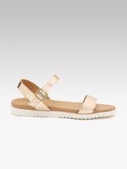 Carlton London Women Rose Gold-Toned Solid Open Toe Flats