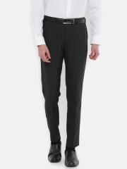 Park Avenue Men Navy Blue Neo-Slim Fit Checked Formal Trousers