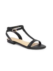 Allen Solly Women Black Solid Open Toe Flats