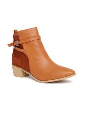 Allen Solly Women Tan Solid Heeled Boots