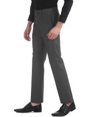 Arrow Men Charcoal Grey Tapered Fit Solid Formal Trousers