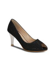 Get Glamr Women Black Solid Peep Toes