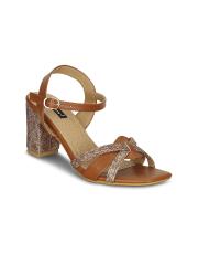 Get Glamr Women Tan Solid Sandals