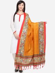 Satrani Yellow Solid Dupatta