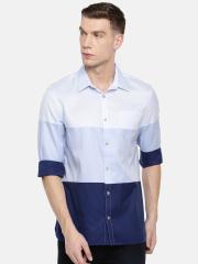 Calvin Klein Jeans Men Blue Colourblocked Casual Shirt