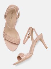 DressBerry Women Nude-Coloured Solid Sandals