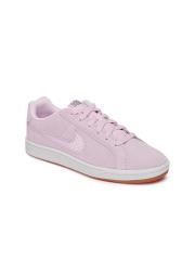 Nike Women Pink COURT ROYALE PREM Suede Sneakers