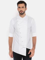 The Indian Garage Co Men White Solid Straight Kurta