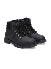 GAS Men Black Flat Boots