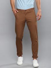 Louis Philippe Sport Men Brown Slim Fit Solid Chinos