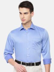 Van Heusen Men Blue Custom Slim Fit Solid Formal Shirt