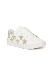 Jove Women White Printed Sneakers