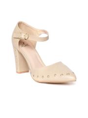 Jove Women Beige Solid Block Heels