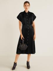 MANGO Women Black Solid Shirt Dress