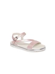 Fame Forever by Lifestyle Girls Pink Solid Open Toe Flats