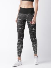 2GO Women Black Printed Running Tights