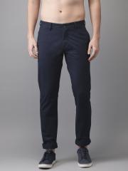 Flying Machine Men Navy Blue Super Slim Fit Solid Chinos