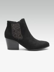 Carlton London Women Black Solid Heeled Boots