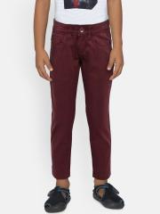 Pepe Jeans Boys Burgundy Solid Chinos