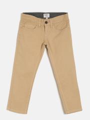 Pepe Jeans Boys Khaki-Colored Regular Fit Solid Chinos