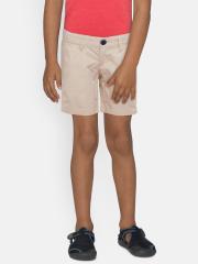 Pepe Jeans Boys Beige Solid Regular Shorts