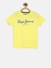 Pepe Jeans Boys Yellow Printed T-shirt