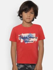 Pepe Jeans Boys Red Printed T-shirt