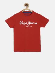 Pepe Jeans Boys Red Printed T-shirt