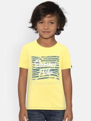 Pepe Jeans Boys Yellow Printed T-shirt