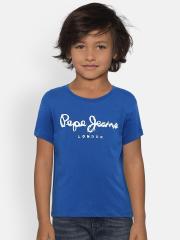 Pepe Jeans Boys Blue Printed T-shirt