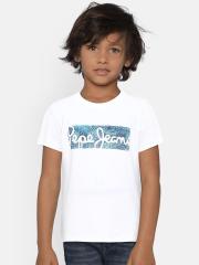 Pepe Jeans Boys White Printed T-shirt