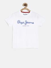 Pepe Jeans Boys White Printed T-shirt